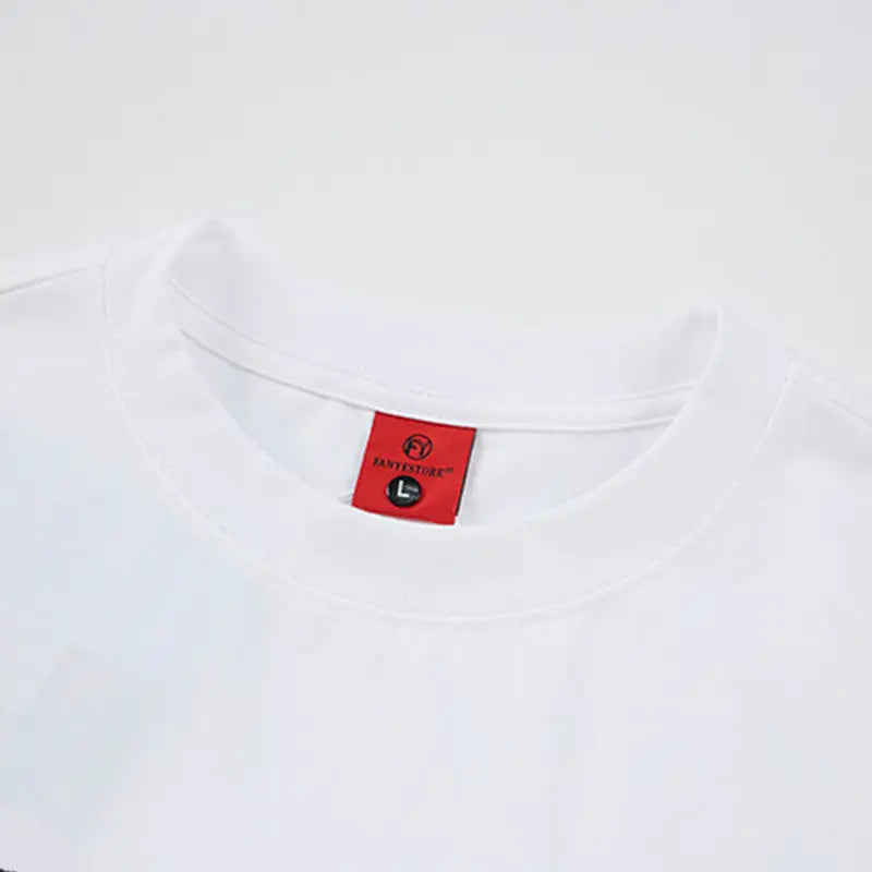 Color blocking rhinestone letter embroidery short sleeved t-shirt eprolo