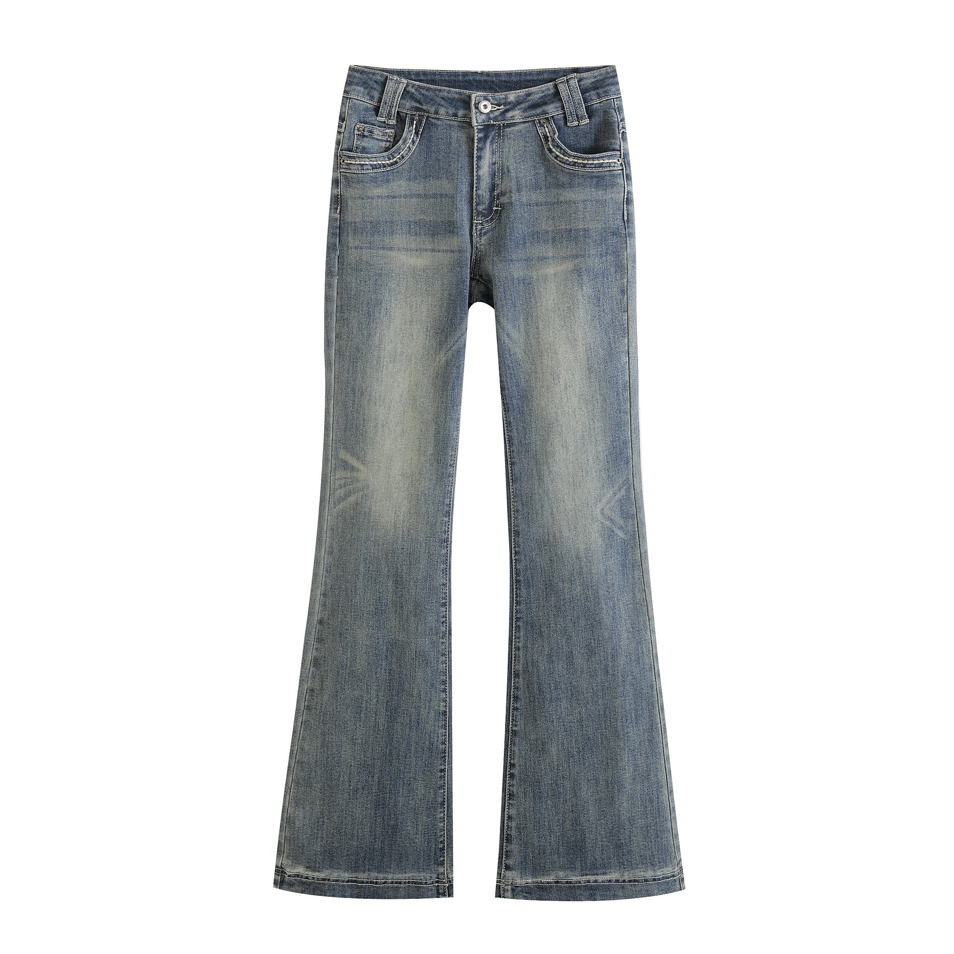 Elastic slim fit flared pants, pants, jeans