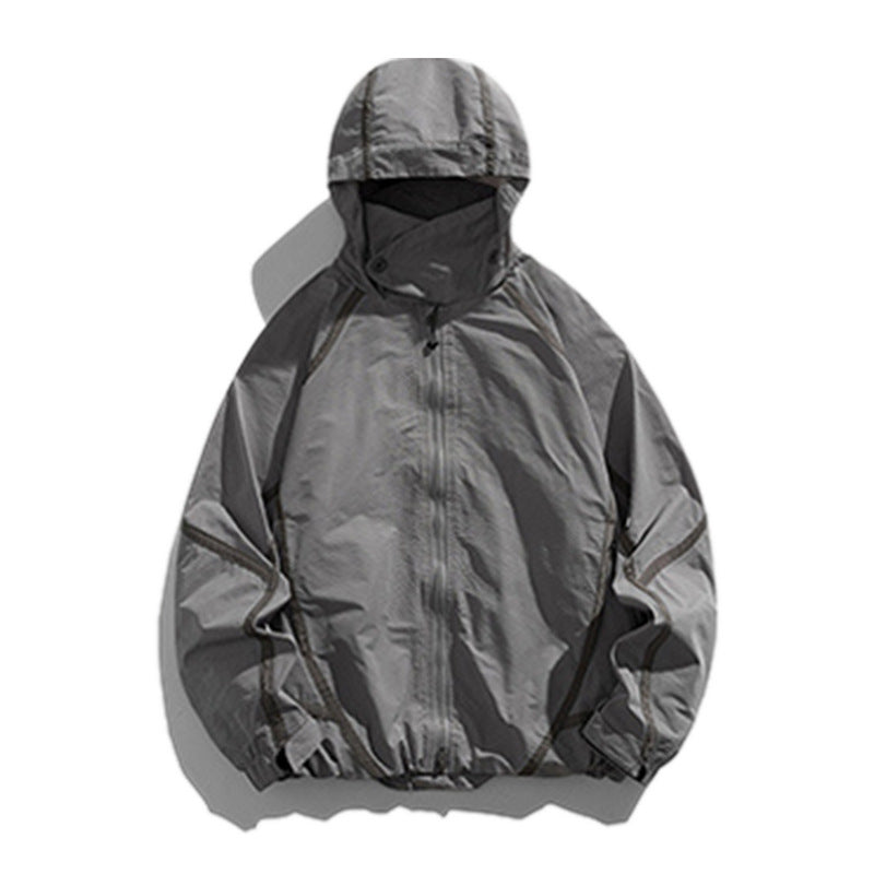 High neck hooded jacket