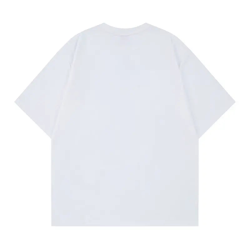 Color blocking rhinestone letter embroidery short sleeved t-shirt eprolo