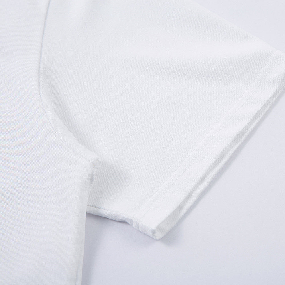 Nail bead letter short sleeved T-shirt