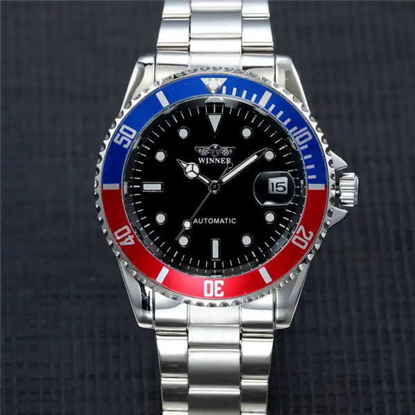 Winner Top Brand Luxury Blue Men Watch Automatic Skeleton Mechanical Wristwatch Male Man Watches Hour Relogio Masculino 