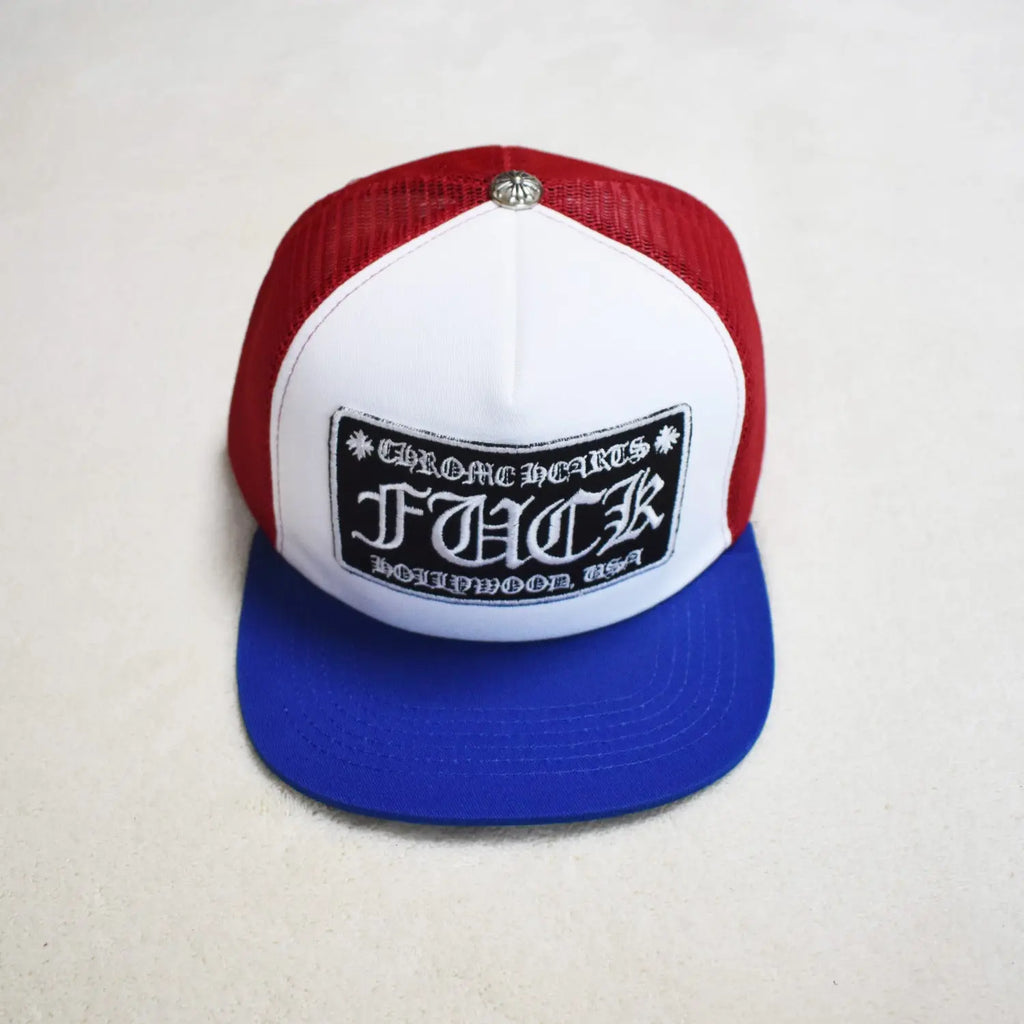 Hollywood Fashion Brand CHROME  S Heart Cross Badge Wide Brim Sun Hat for Men and Women eprolo