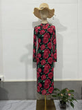 Flower Dress Printed Mid-Length  Floral New Autumn Cross-border Long Dress eprolo