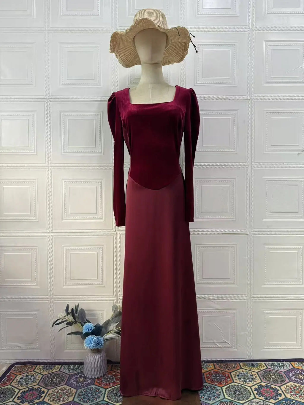Royal Style New Autumn Vintage Fashion Elegant Long Sleeve Maxi Dress eprolo