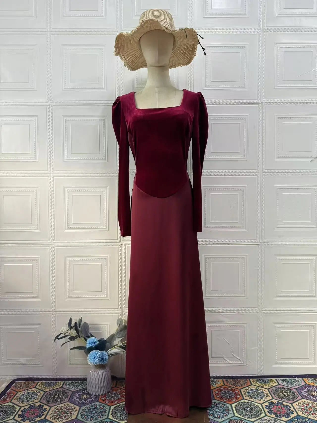 Royal Style New Autumn Vintage Fashion Elegant Long Sleeve Maxi Dress eprolo