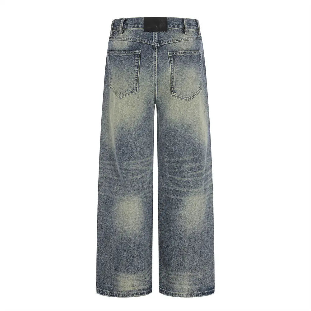 Calças Jeans Retas Lavadas eprolo