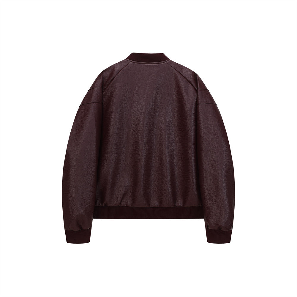 Leather baseball jersey