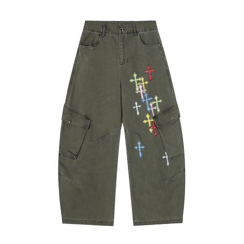 Colorful cross curved knife casual pants eprolo