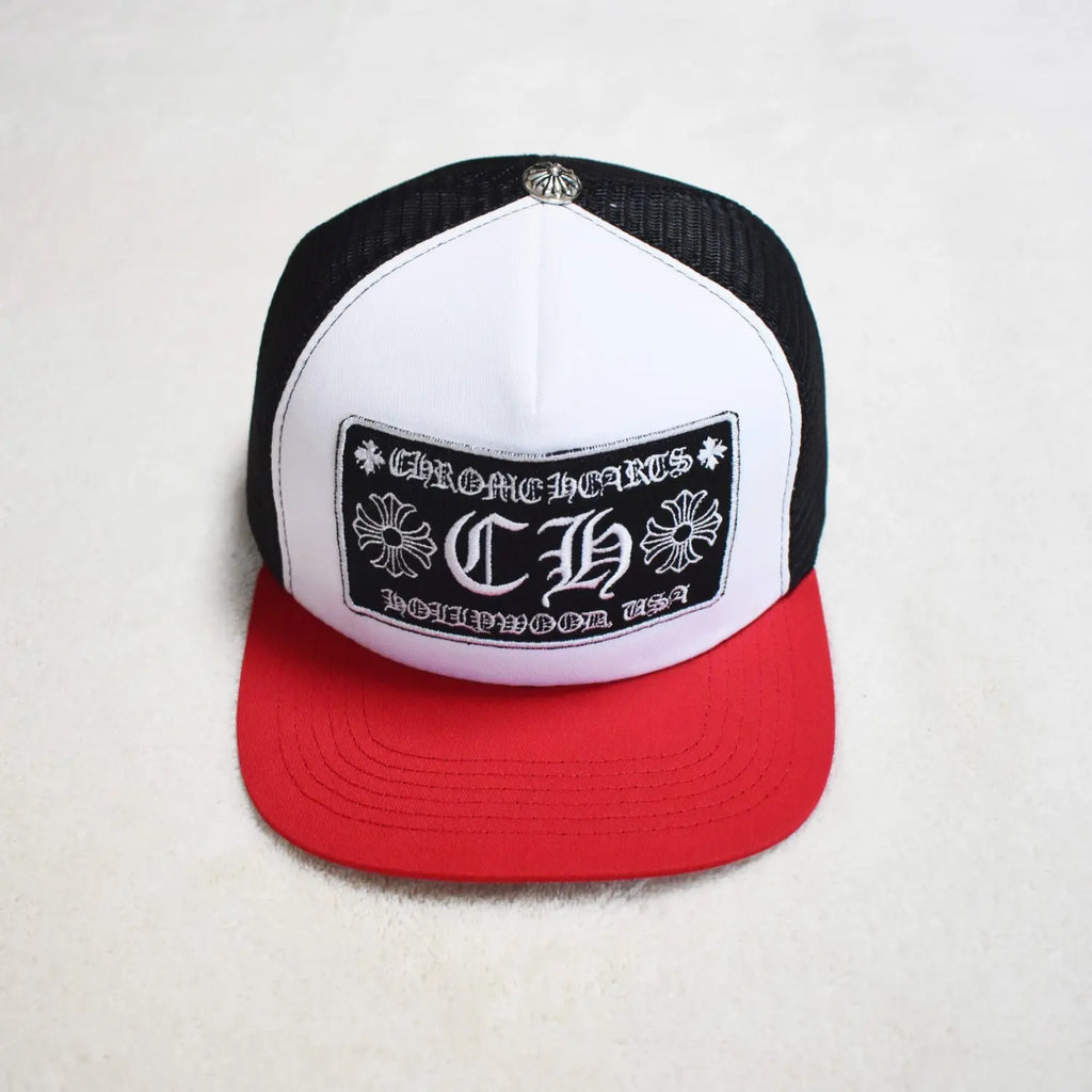 Hollywood Fashion Brand CHROME  S Heart Cross Badge Wide Brim Sun Hat for Men and Women eprolo