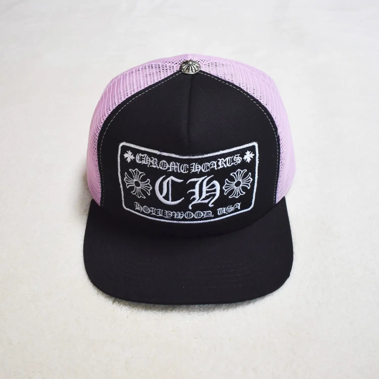 Hollywood Fashion Brand CHROME  S Heart Cross Badge Wide Brim Sun Hat for Men and Women eprolo