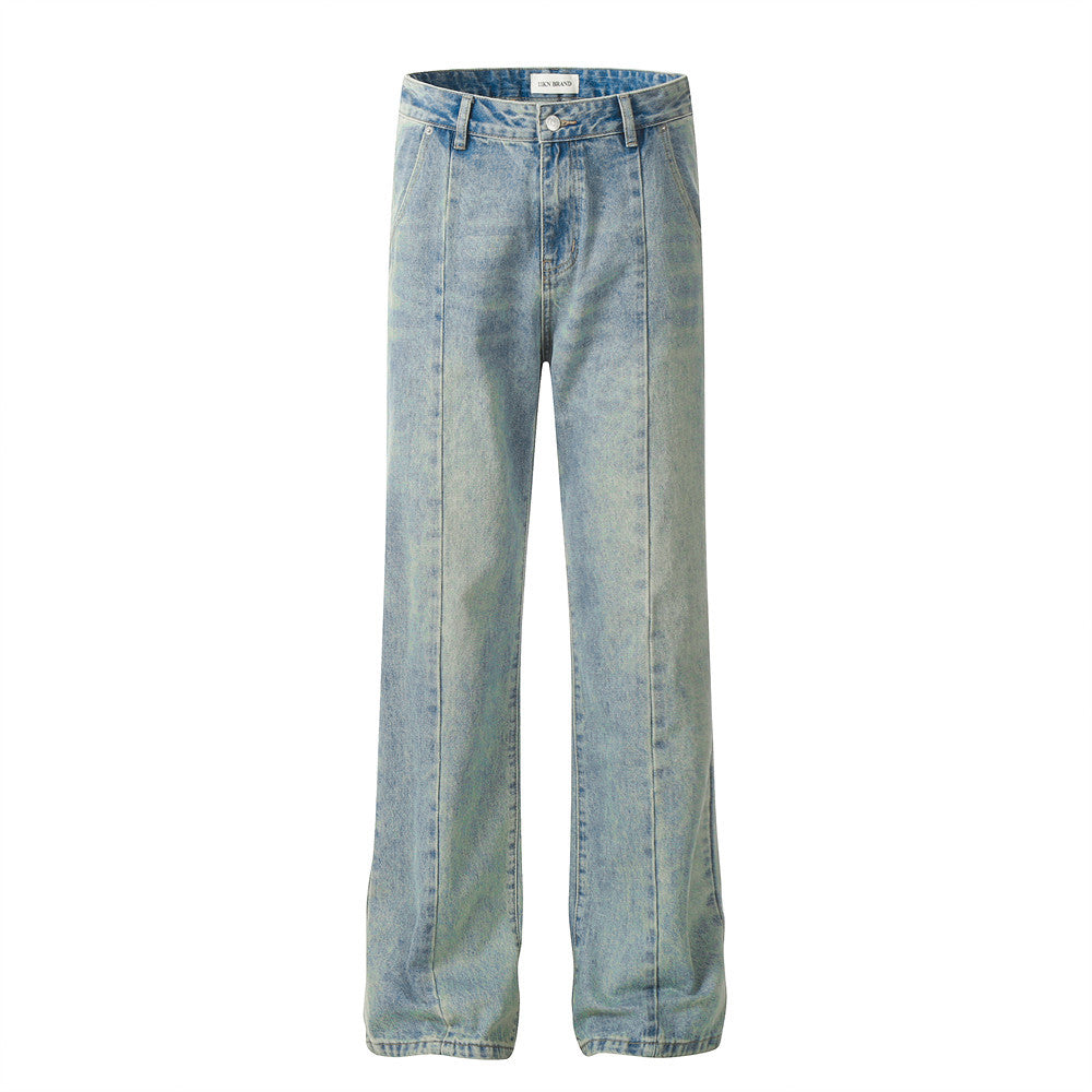 Make vintage washed denim pants for casual wear