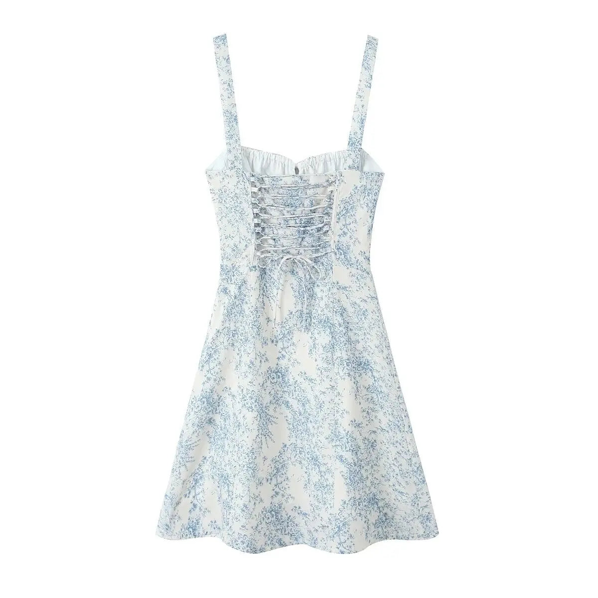 Drawstring waist cinching printed short dress eprolo