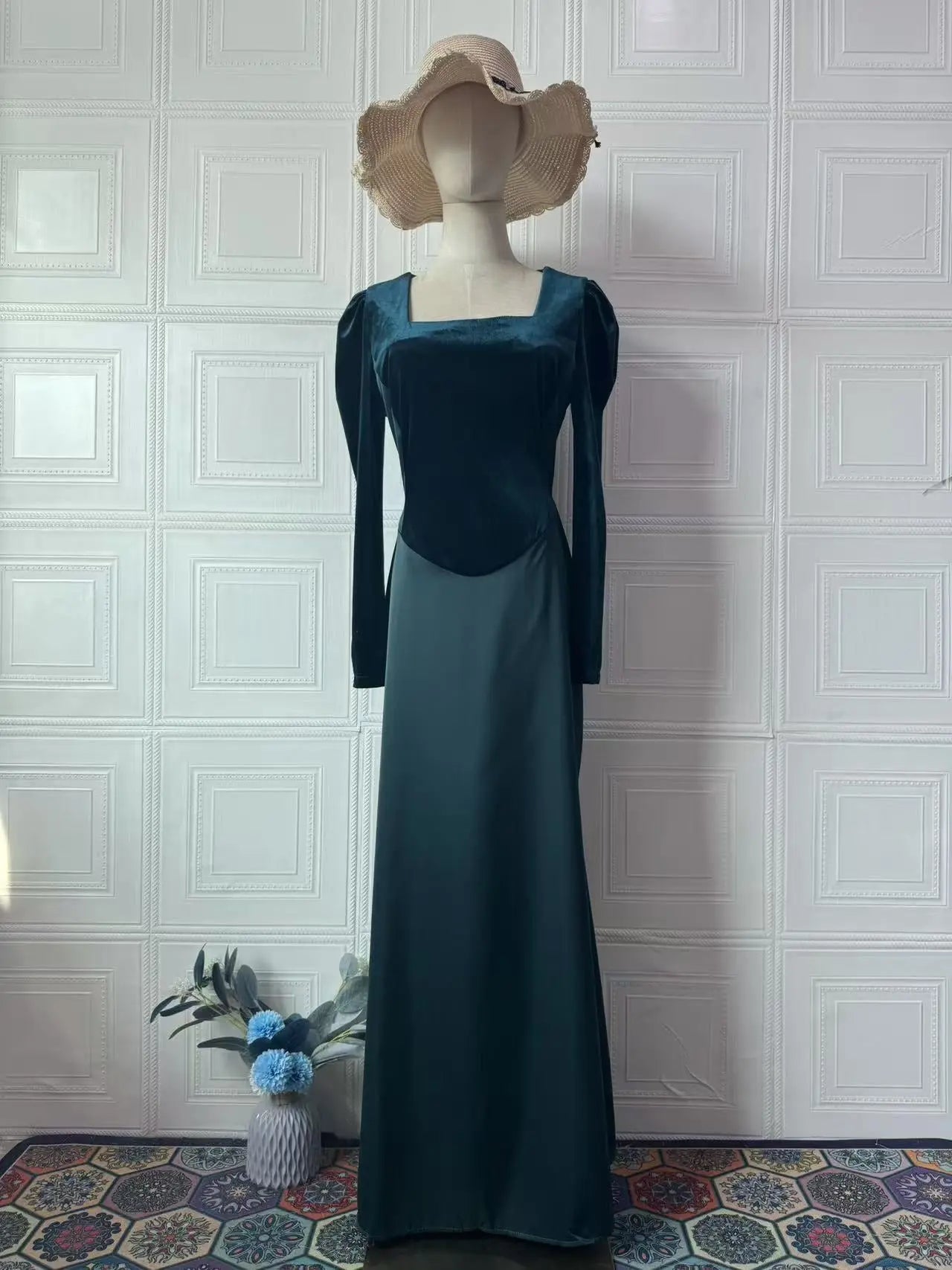 Royal Style New Autumn Vintage Fashion Elegant Long Sleeve Maxi Dress eprolo