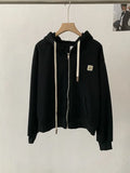 Sleeve Length  Closure Clothing  Casual  Letter Print  Long Sleeve  Fleece Lined  Thickened  Loose Fit Zipper  Hooded  Sweatshirt eprolo