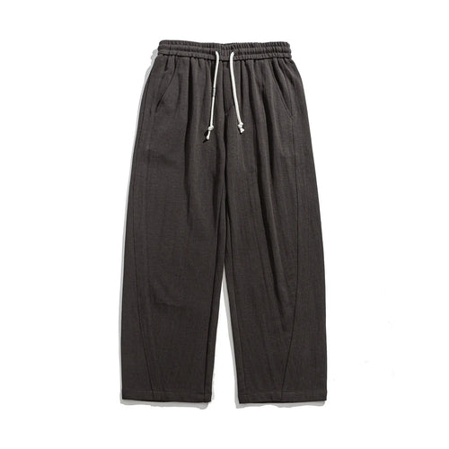 Loose Drawstring Pants Solid Color Simple Daily Wear Relaxed Fit Versatile Style eprolo