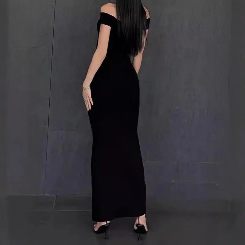 Solid Color Strapless Fitted Waist Bodycon Long Dress eprolo