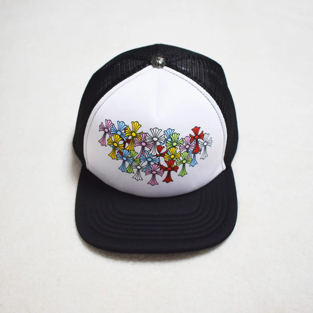 Hollywood Fashion Brand CHROME  S Heart Cross Badge Wide Brim Sun Hat for Men and Women eprolo