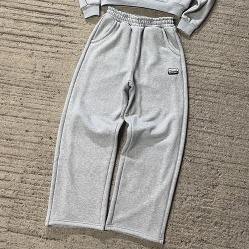 American Street Minimalist Commute Style Long Sleeve Hoodie Hip-hop Harajuku Casual Pullover Sweatshirt Sweatpants