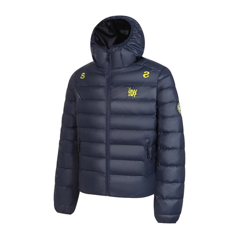 Long Sleeve Zipper Hooded Slim Fit Down Jacket Female Lightweight Warm