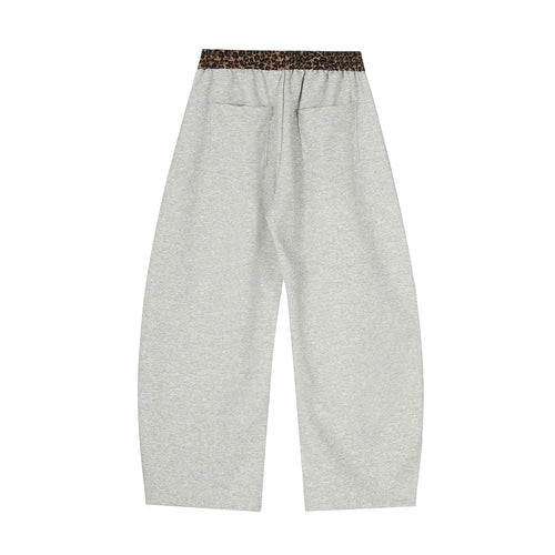 Leopard Print Patchwork Scimitar Sweat Pants eprolo