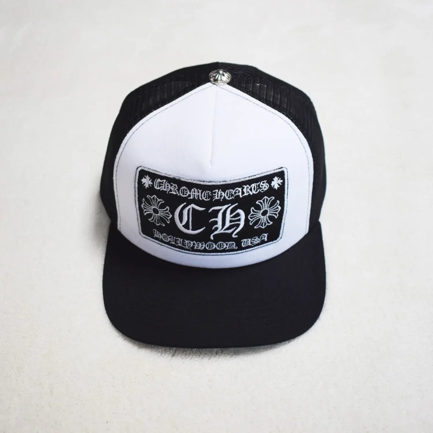 Hollywood Fashion Brand CHROME  S Heart Cross Badge Wide Brim Sun Hat for Men and Women eprolo