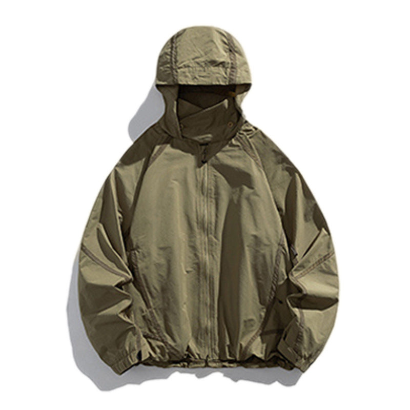 High neck hooded jacket