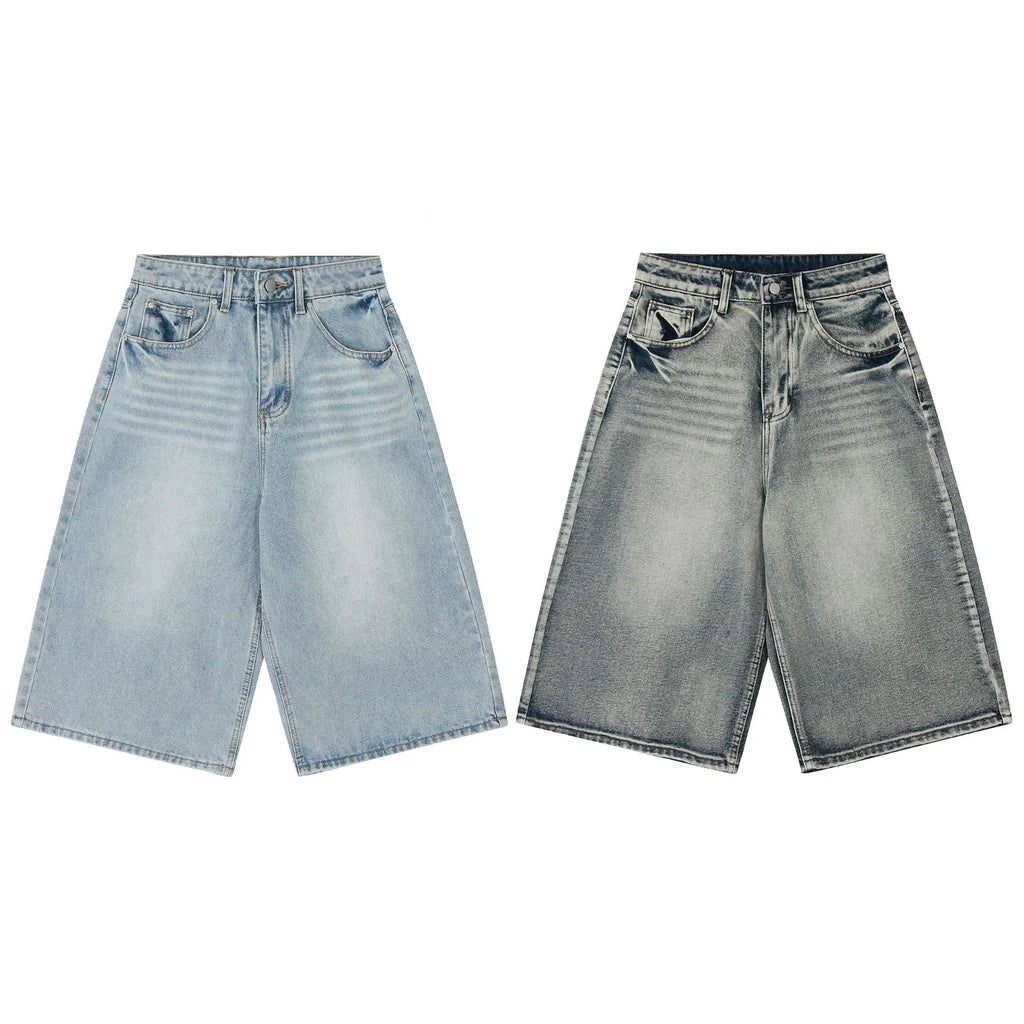 Straight leg seven quarter denim loose wide leg casual versatile seven quarter shorts eprolo