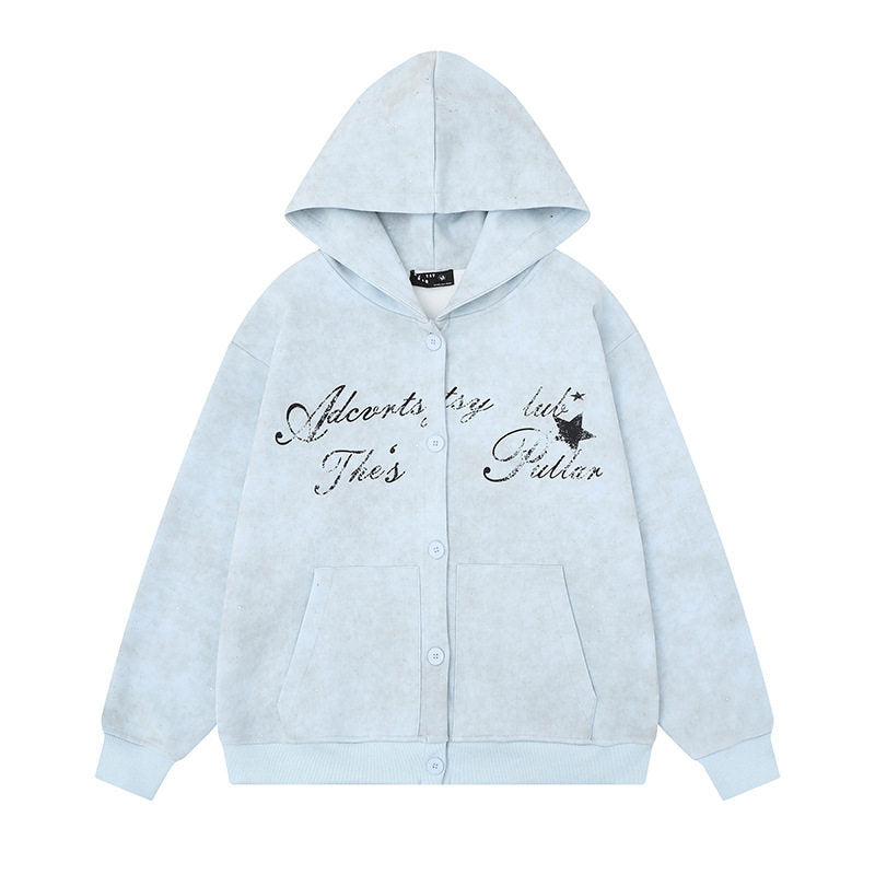 Sweatshirt com Fecho e Capuz - Corte Solto