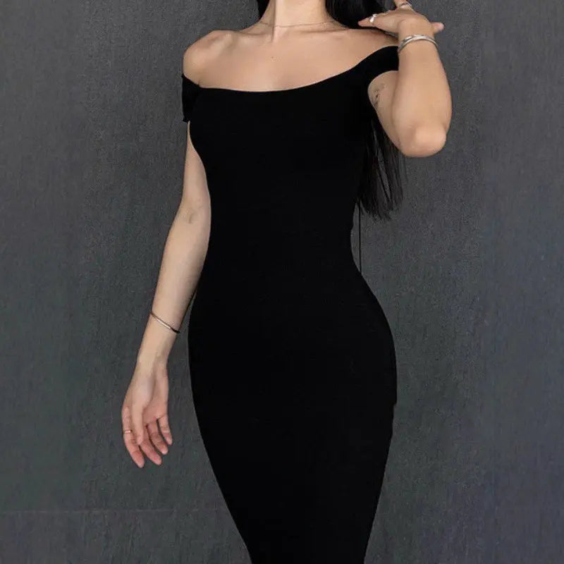 Solid Color Strapless Fitted Waist Bodycon Long Dress eprolo