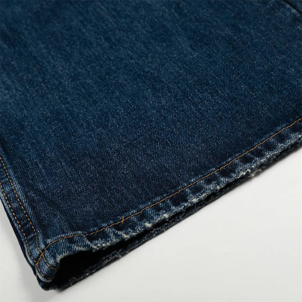 Washed denim straight leg pants eprolo