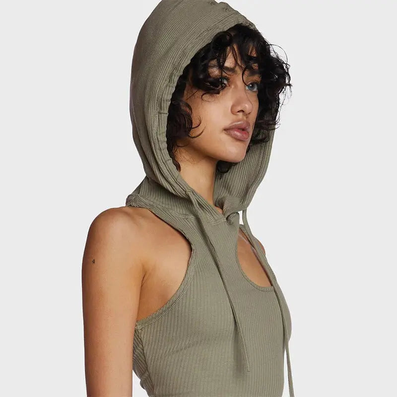 Hooded Pleated Tie-Up Dress for Women, Sexy Mini Dress with Pure Seductive Look eprolo