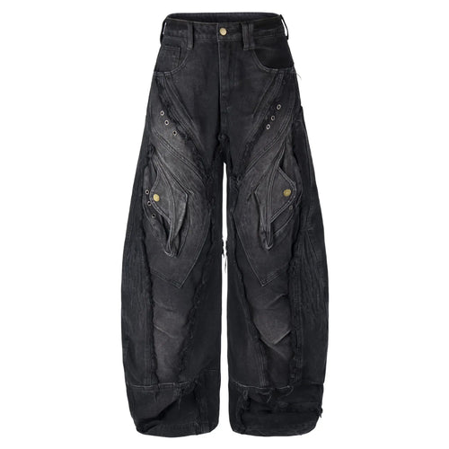 Hairy fringe brushed straight leg jeans eprolo