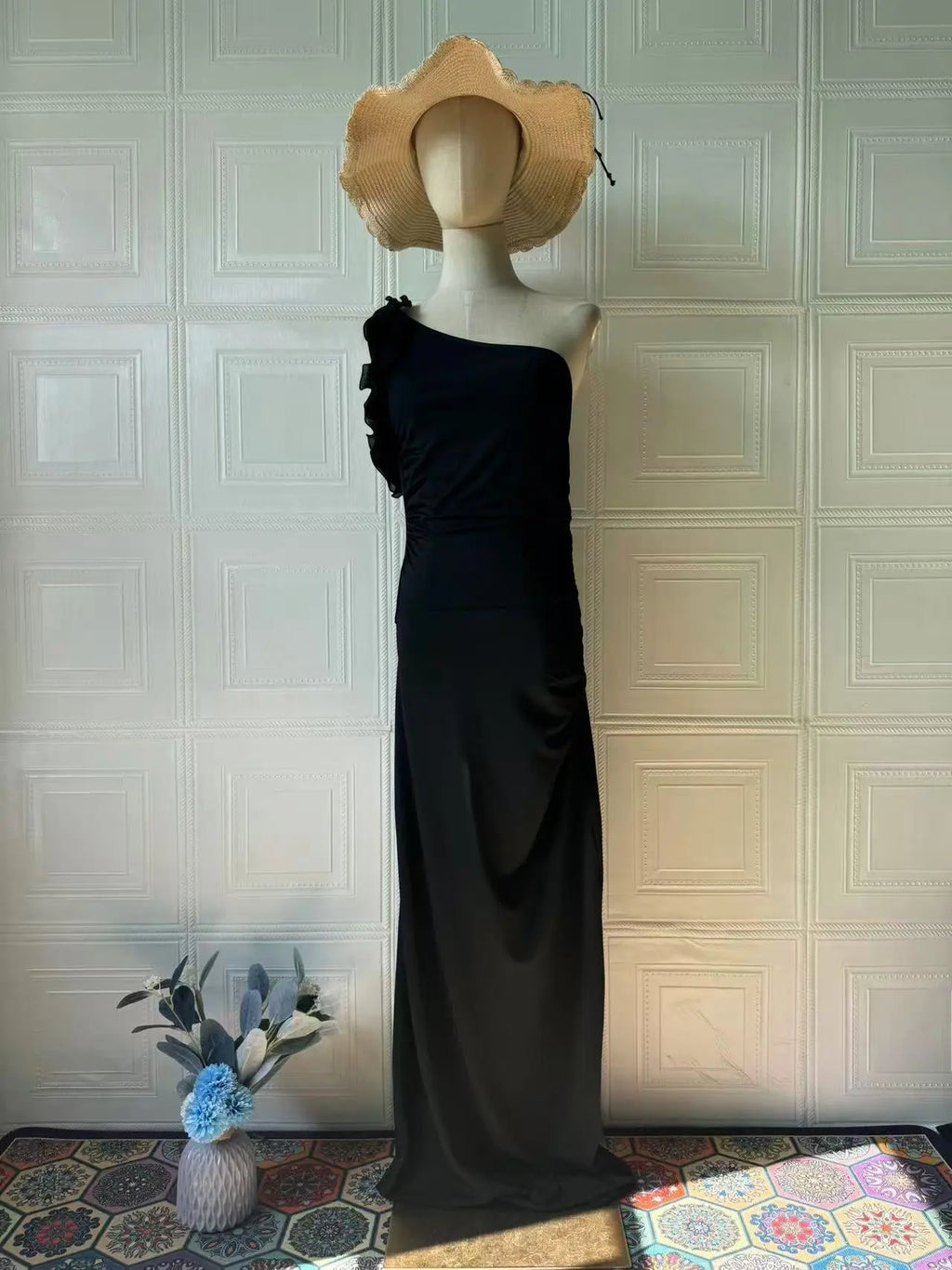 New Sleeveless Dress Sexy Casual Fitted Off-Shoulder Solid Color Women's Dress eprolo