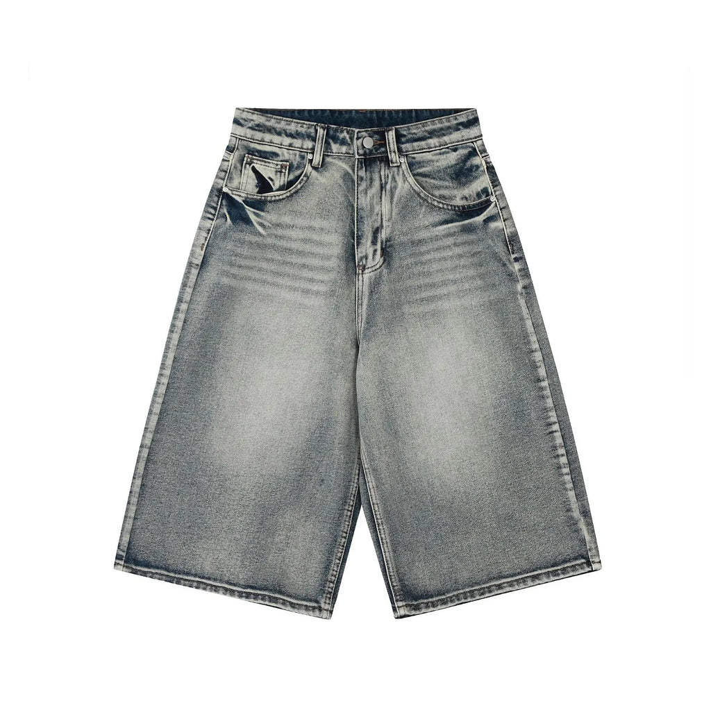 Straight leg seven quarter denim loose wide leg casual versatile seven quarter shorts eprolo