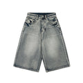 Straight leg seven quarter denim loose wide leg casual versatile seven quarter shorts eprolo