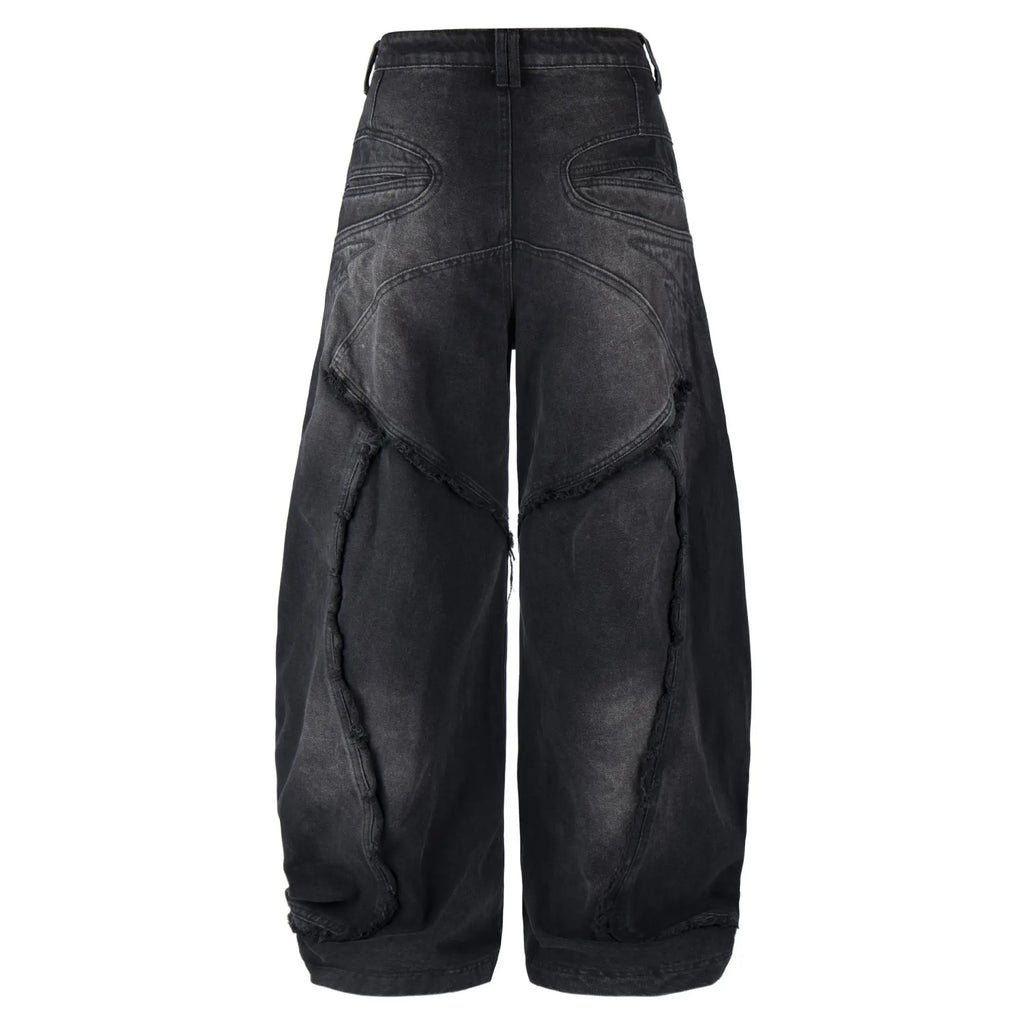 Hairy fringe brushed straight leg jeans eprolo