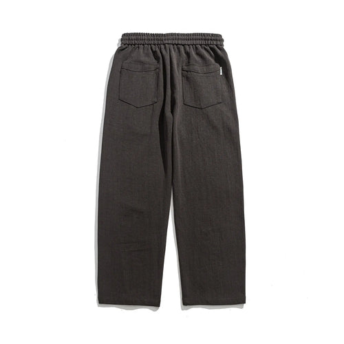 Loose Drawstring Pants Solid Color Simple Daily Wear Relaxed Fit Versatile Style eprolo