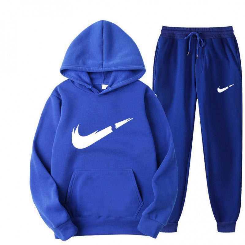 Sporty Men's Hooded Casual Tracksuit Set,