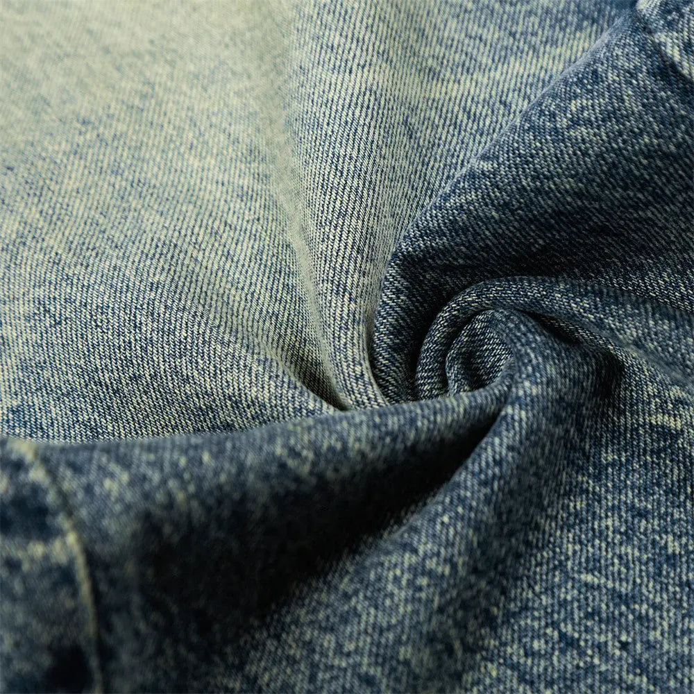 Calças Jeans Retas Lavadas eprolo