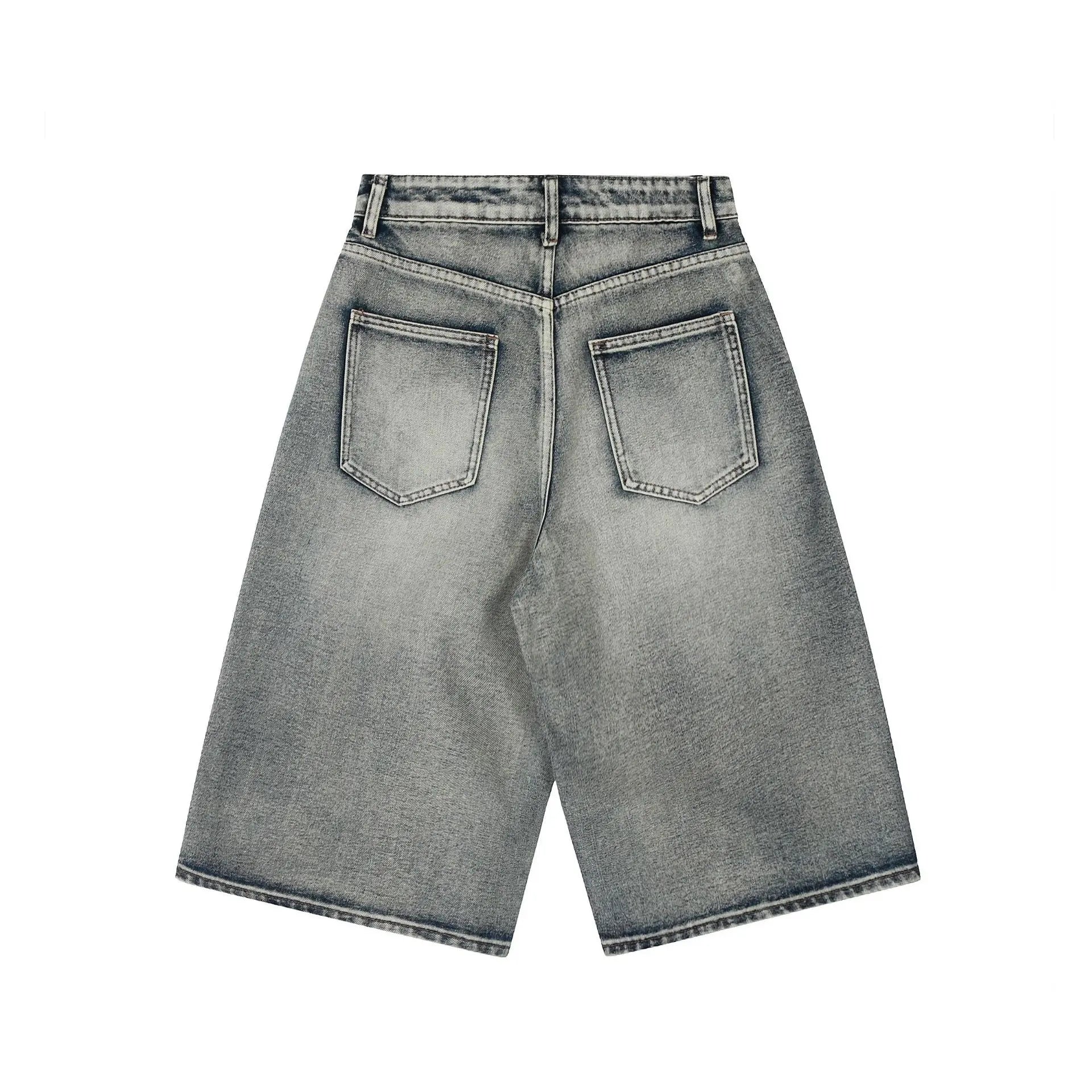 Straight leg seven quarter denim loose wide leg casual versatile seven quarter shorts eprolo