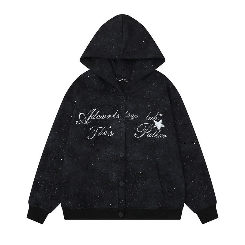 Sweatshirt com Fecho e Capuz - Corte Solto