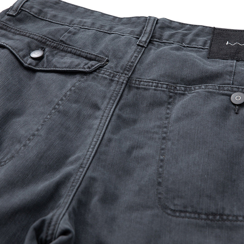 Patchwork Wide-Leg Pants Unisex Loose Straight Casual Cargo Pants