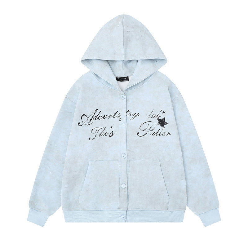 Sweatshirt com Fecho e Capuz - Corte Solto