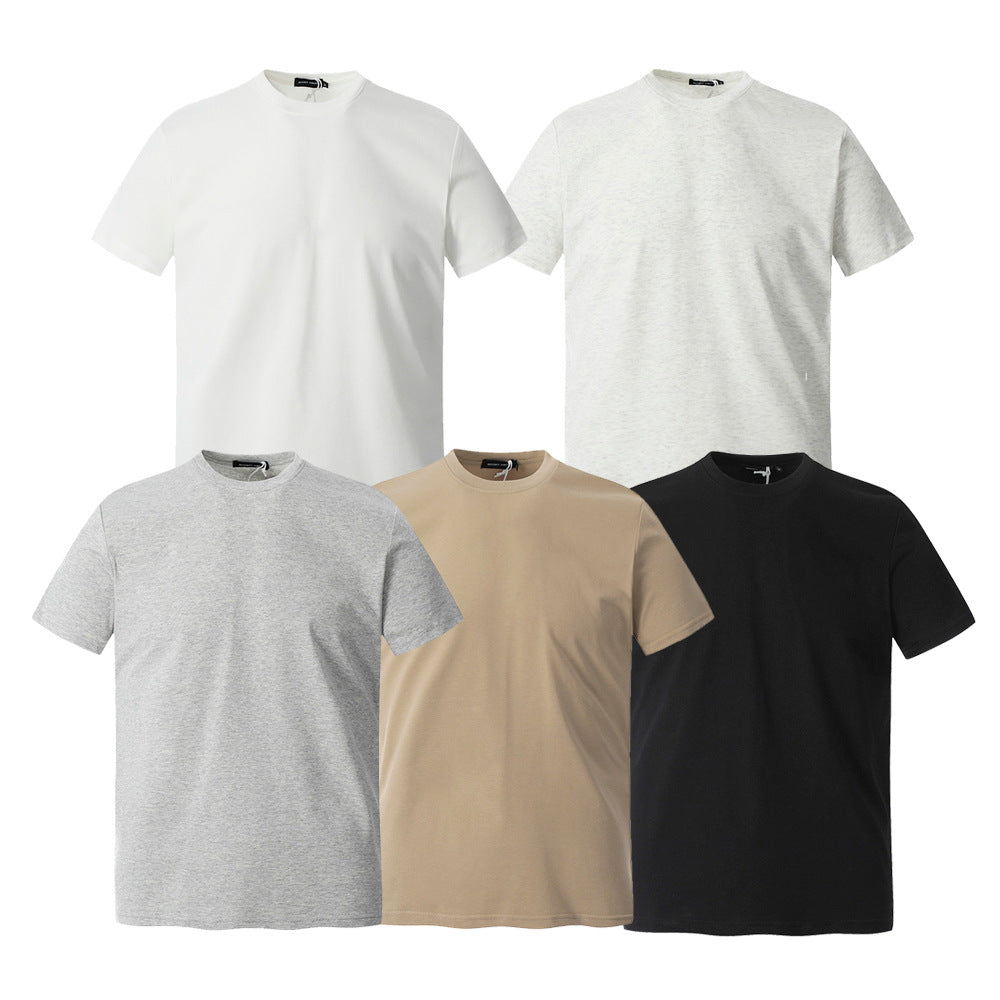 Solid color short sleeved shirt