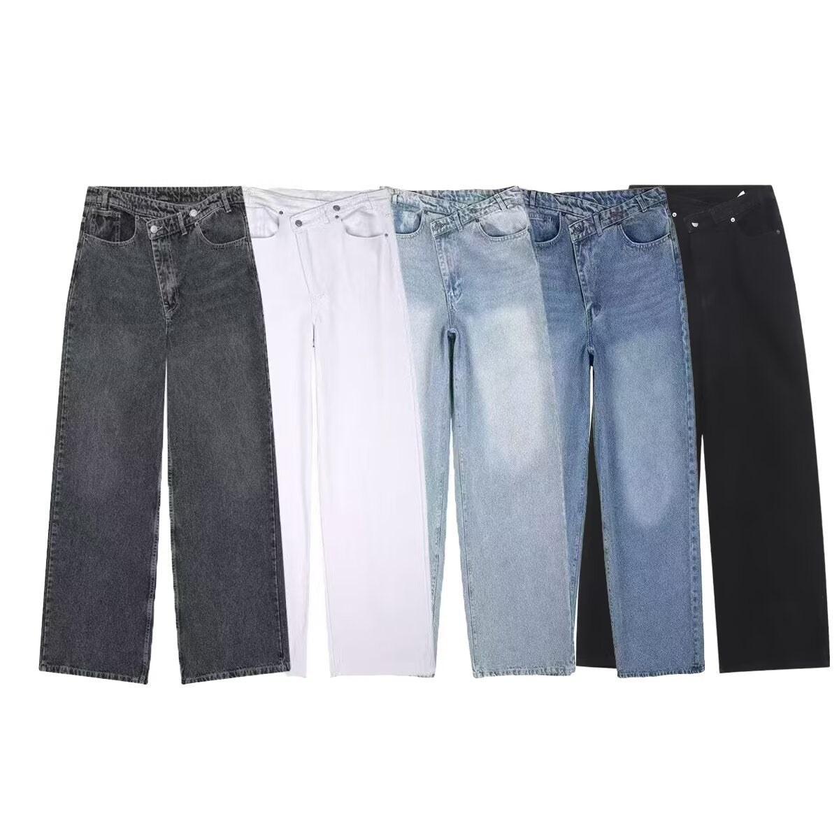 Calças Jeans Cintura Dupla