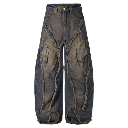 Hairy fringe brushed straight leg jeans eprolo