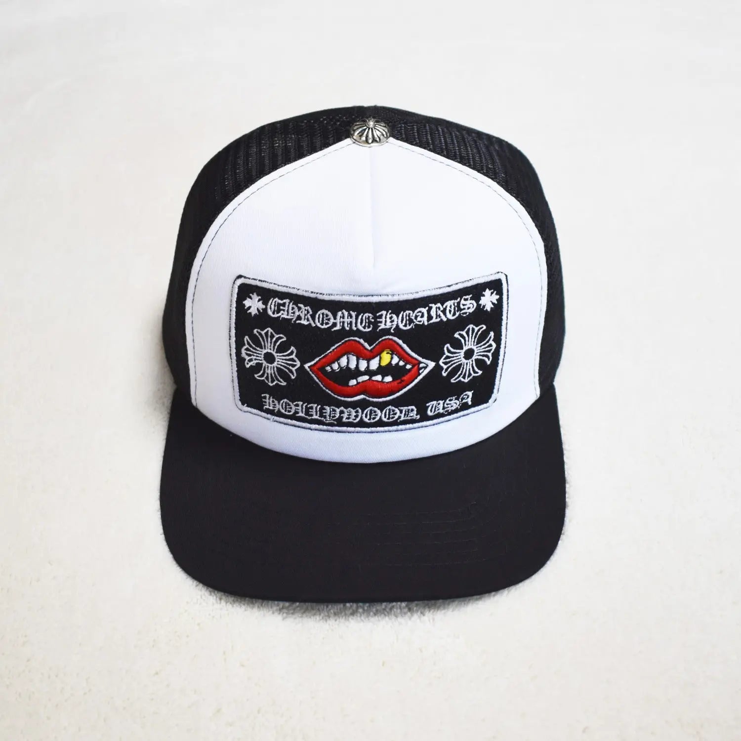 Hollywood Fashion Brand CHROME  S Heart Cross Badge Wide Brim Sun Hat for Men and Women eprolo