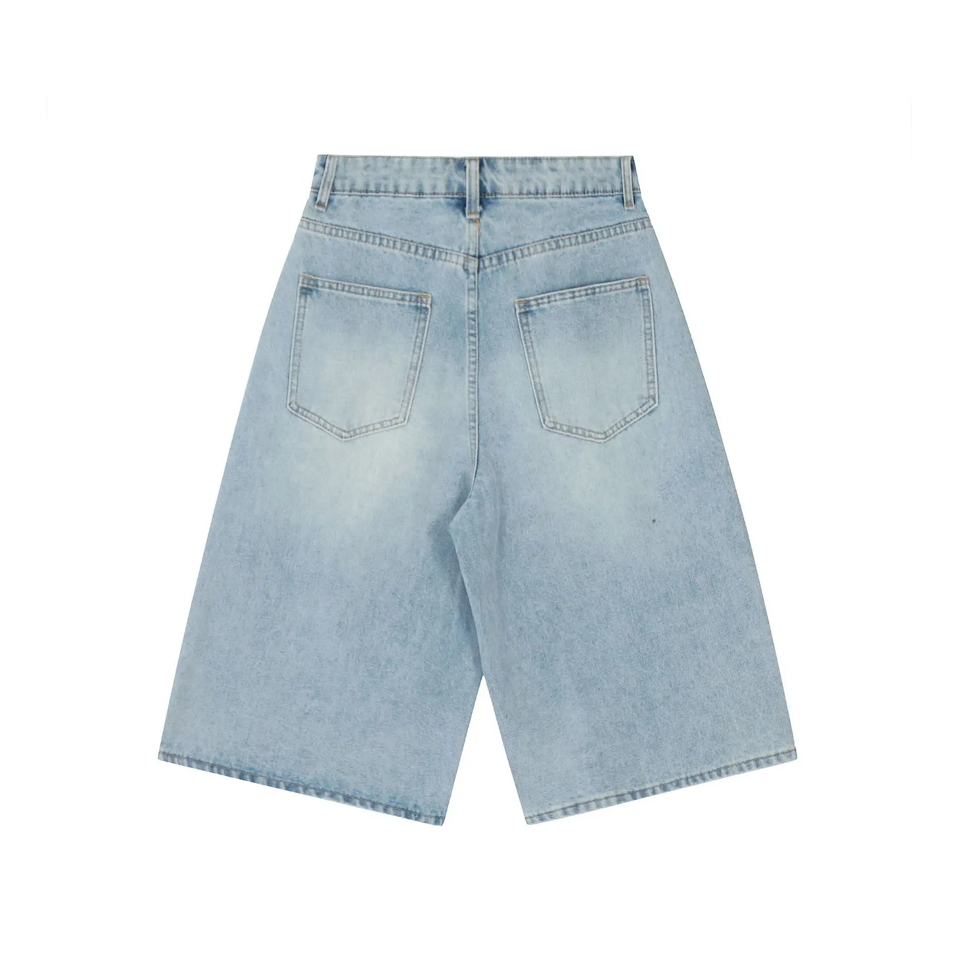 Straight leg seven quarter denim loose wide leg casual versatile seven quarter shorts eprolo