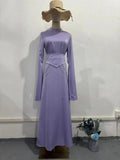 Elegant Solid Color Fashionable Long Sleeve Dress with Slim Waist and Breathable Design Summer Dress eprolo